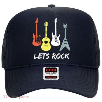 Lets Rock Rock N Roll Guitar Retro Gift Men Women Hat