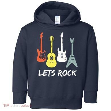 Lets Rock Rock N Roll Guitar Retro Gift Men Women Toddler Hoodie