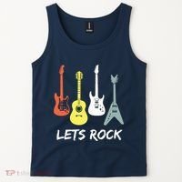 Lets Rock Rock N Roll Guitar Retro Gift Men Women Tank Top thumb 2