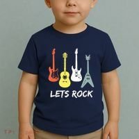 Lets Rock Rock N Roll Guitar Retro Gift Men Women Toddler T-Shirt thumb 2
