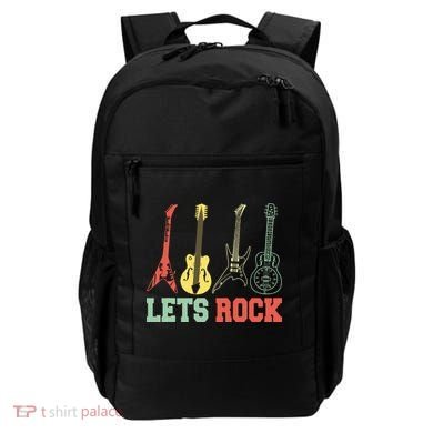 Lets Rock Rock N Roll Guitar Retro Backpack