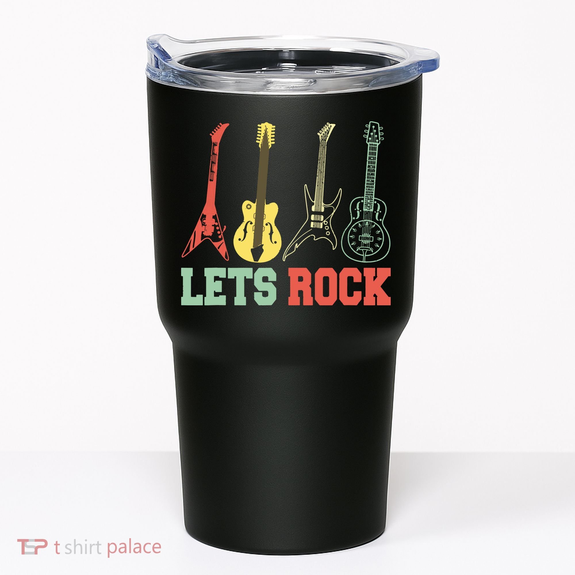 Lets Rock Rock N Roll Guitar Retro Tumbler