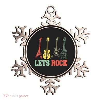 Lets Rock Rock N Roll Guitar Retro Ornament