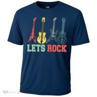 Lets Rock Rock N Roll Guitar Retro Cooling Performance Crew T-Shirt thumb 0