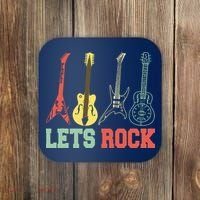 Lets Rock Rock N Roll Guitar Retro Coaster thumb 0