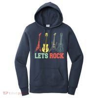 Lets Rock Rock N Roll Guitar Retro Women's Hoodie thumb 0