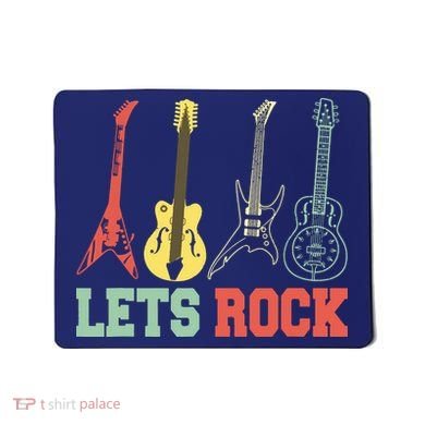 Lets Rock Rock N Roll Guitar Retro Mousepad