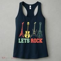 Lets Rock Rock N Roll Guitar Retro Women's Tank Top thumb 3