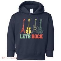 Lets Rock Rock N Roll Guitar Retro Toddler Hoodie thumb 0