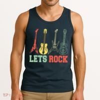 Lets Rock Rock N Roll Guitar Retro Tank Top thumb 3