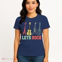 Lets Rock Rock N Roll Guitar Retro Women's T-Shirt thumb 4