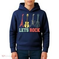 Lets Rock Rock N Roll Guitar Retro Kids Hoodie thumb 4