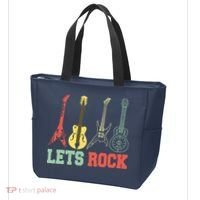 Lets Rock Rock N Roll Guitar Retro Tote Bag thumb 3