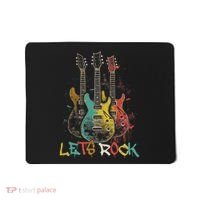 Lets Rock Rock N Roll Guitar Retro Graphic Mousepad thumb 0