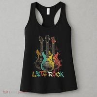 Lets Rock Rock N Roll Guitar Retro Graphic Women's Tank Top thumb 3