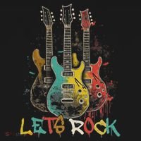 Lets Rock Rock N Roll Guitar Retro Graphic Visor thumb 3