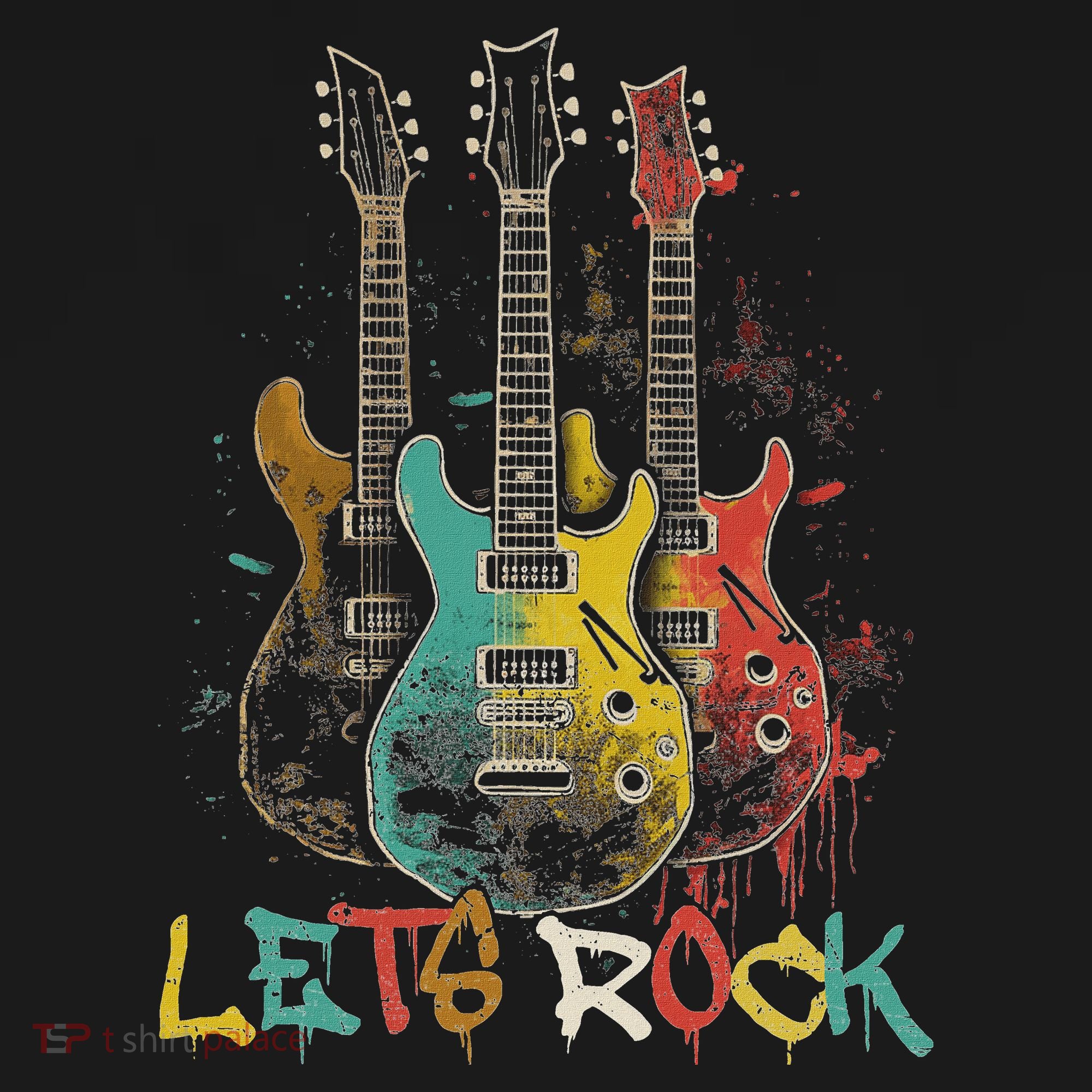 Lets Rock Rock N Roll Guitar Retro Graphic Visor