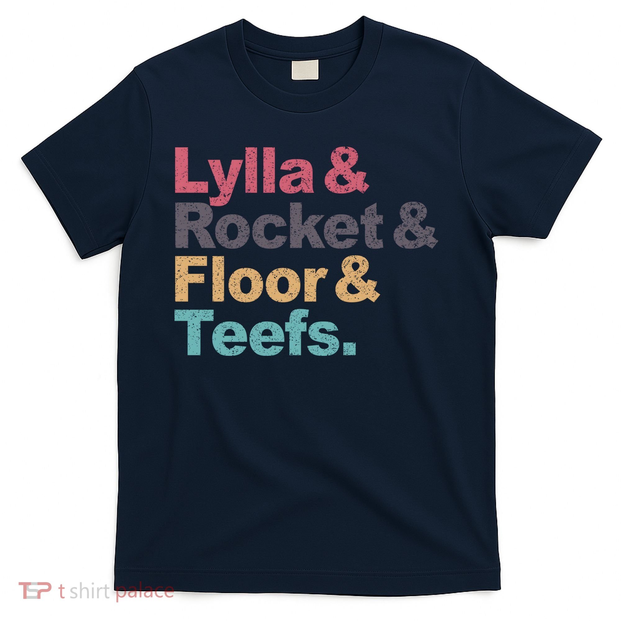 Lylla Rocket Raccoon Floor Teefs Vintage Retro T-Shirt