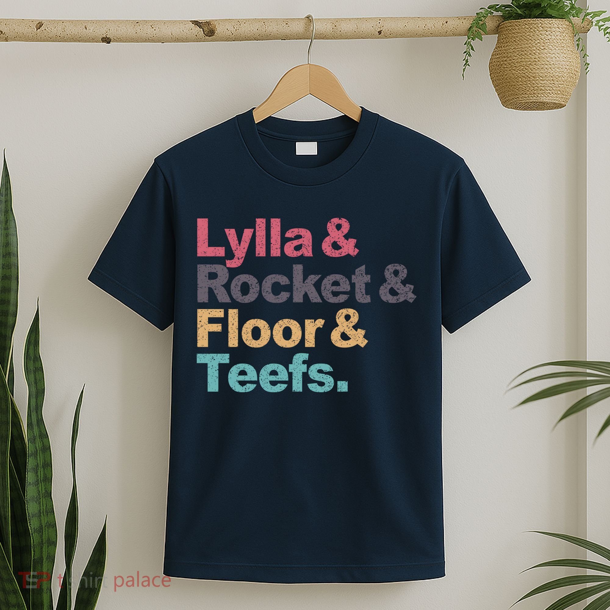 Lylla Rocket Raccoon Floor Teefs Vintage Retro T-Shirt