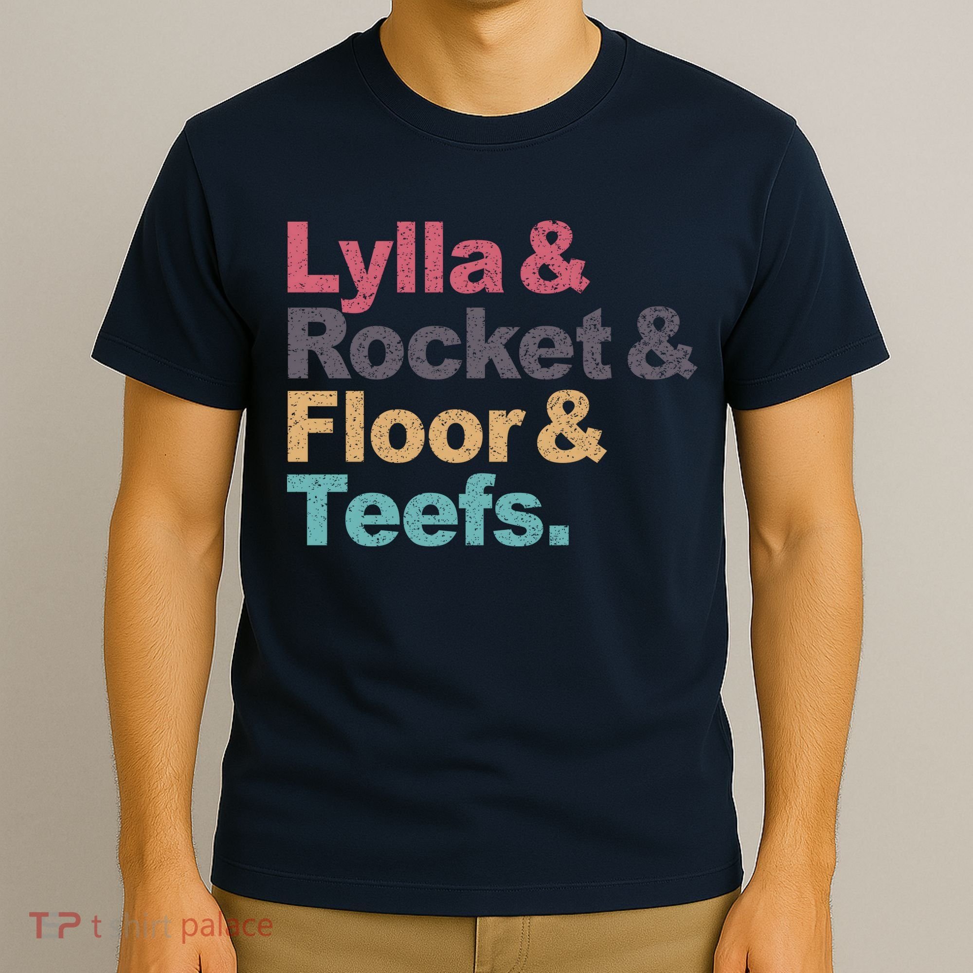 Lylla Rocket Raccoon Floor Teefs Vintage Retro T-Shirt