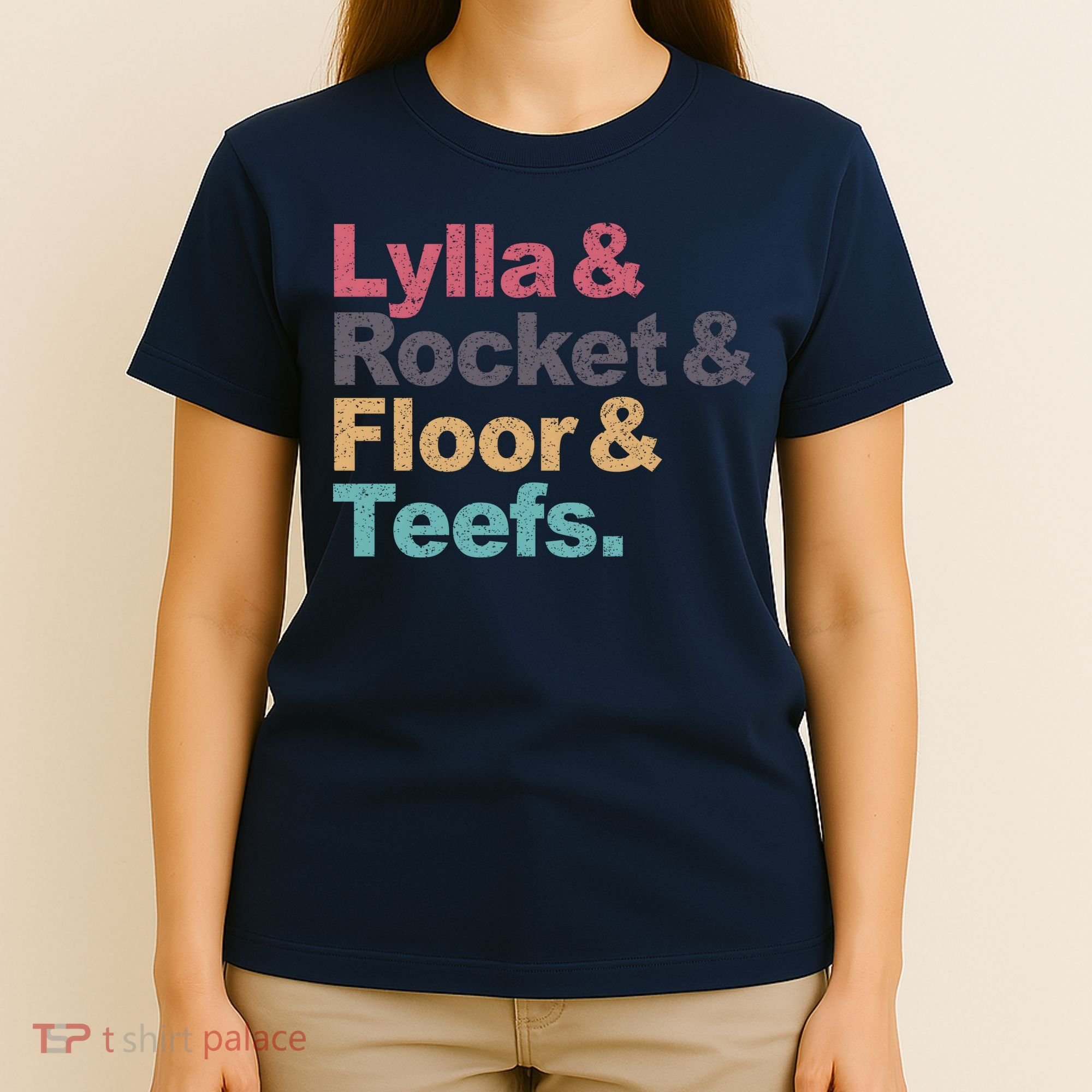 Lylla Rocket Raccoon Floor Teefs Vintage Retro T-Shirt