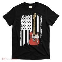 Lets Rock Rock N Roll Guitar Retro Usa Flag Music T-Shirt thumb 0