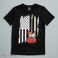 Lets Rock Rock N Roll Guitar Retro Usa Flag Music T-Shirt thumb 5