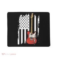 Lets Rock Rock N Roll Guitar Retro Usa Flag Music Mousepad thumb 0