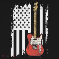 Lets Rock Rock N Roll Guitar Retro Usa Flag Music Mousepad thumb 1