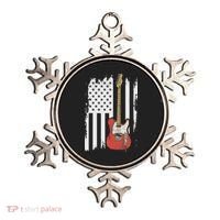 Lets Rock Rock N Roll Guitar Retro Usa Flag Music Ornament thumb 0
