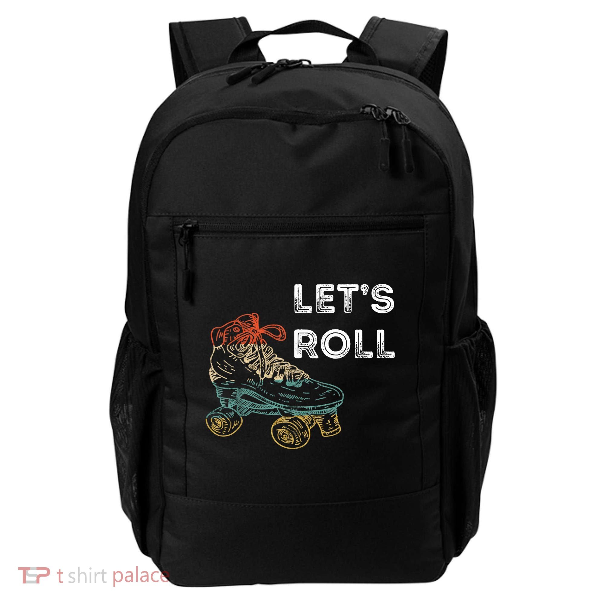 Let's Roll Roller Skating Roller Skater Skating Rink Backpack