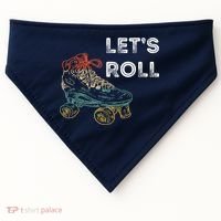 Let's Roll Roller Skating Roller Skater Skating Rink USA-Made Doggie Bandana thumb 0