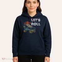 Let's Roll Roller Skating Roller Skater Skating Rink Hoodie thumb 5