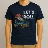 Let's Roll Roller Skating Roller Skater Skating Rink T-Shirt thumb 3