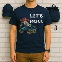 Let's Roll Roller Skating Roller Skater Skating Rink T-Shirt thumb 6