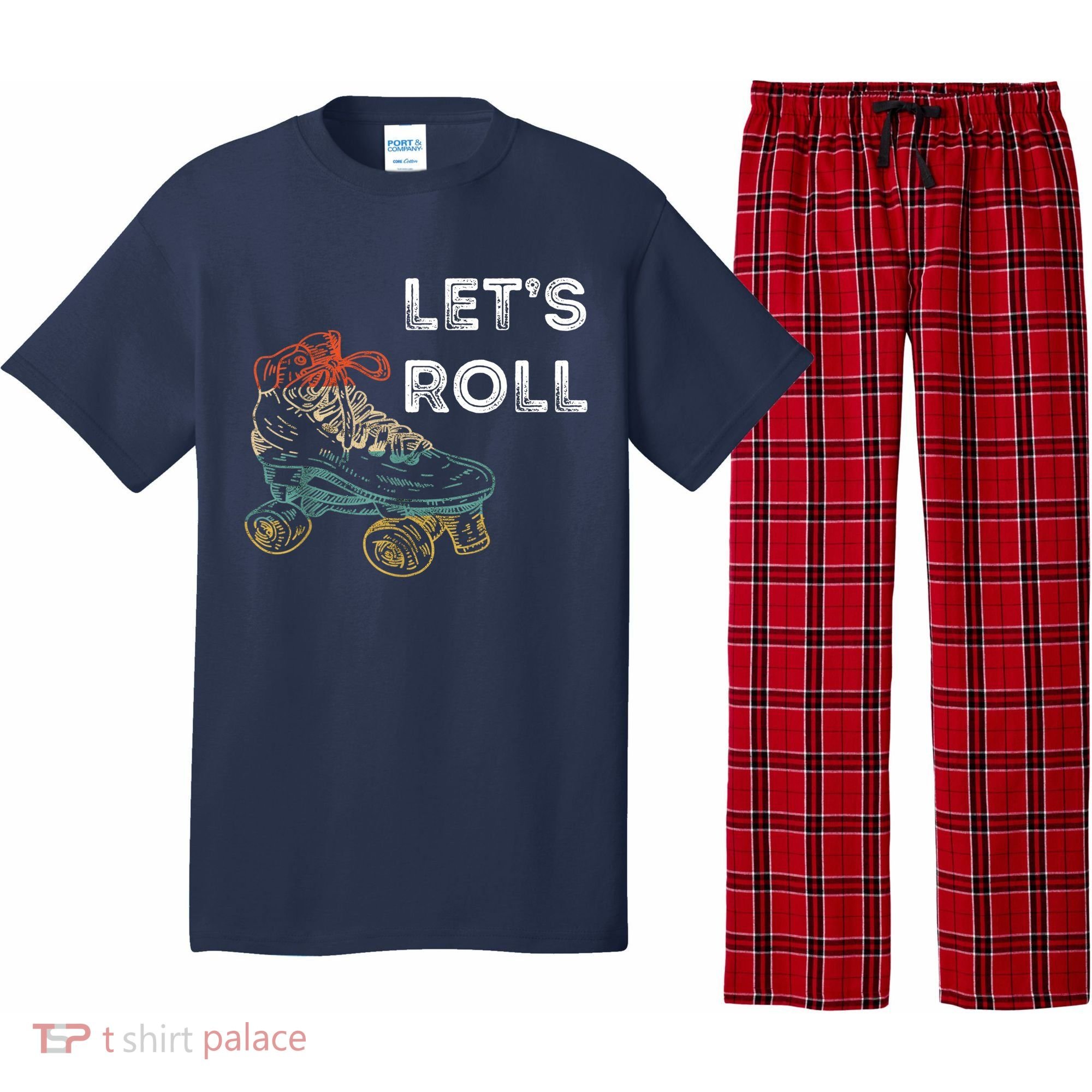 Let's Roll Roller Skating Roller Skater Skating Rink Pajama Set
