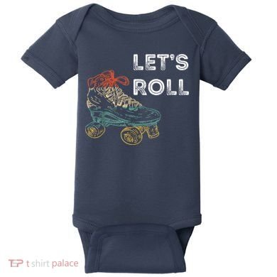 Let's Roll Roller Skating Roller Skater Skating Rink Baby Bodysuit