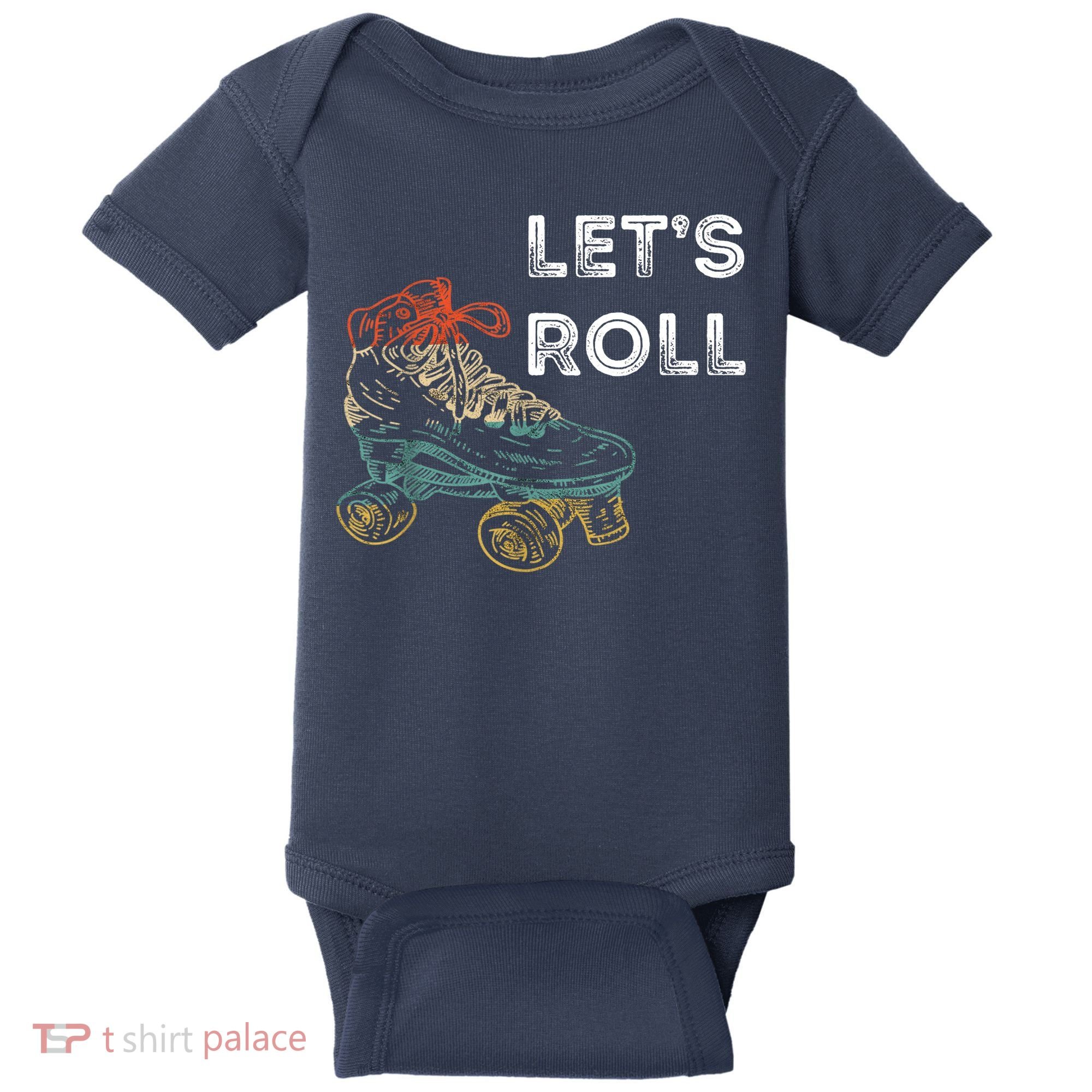 Let's Roll Roller Skating Roller Skater Skating Rink Baby Bodysuit