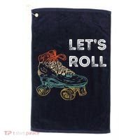 Let's Roll Roller Skating Roller Skater Skating Rink Golf Towel thumb 0