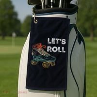 Let's Roll Roller Skating Roller Skater Skating Rink Golf Towel thumb 2