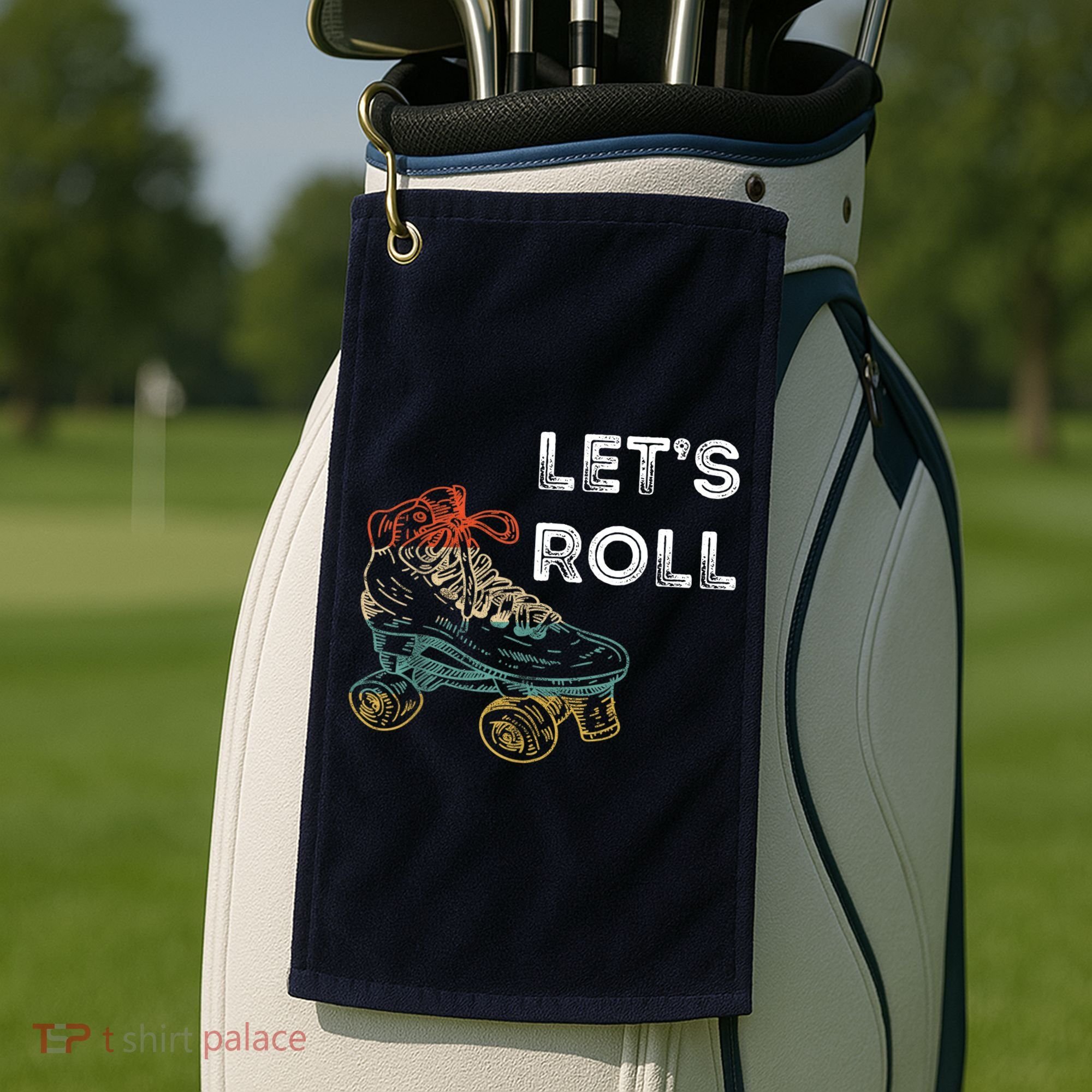 Let's Roll Roller Skating Roller Skater Skating Rink Golf Towel