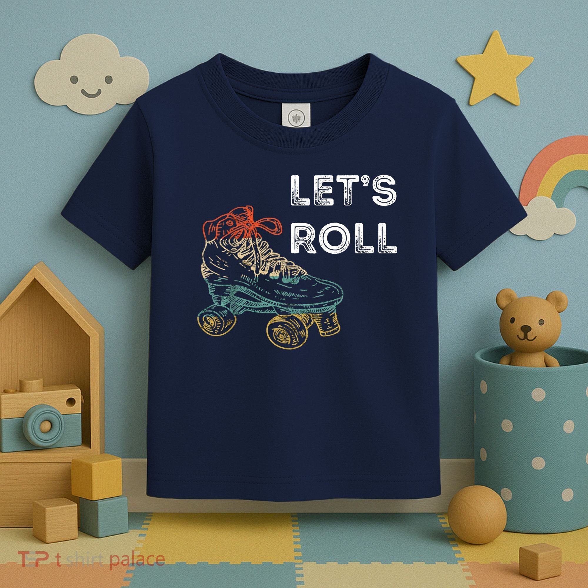 Let's Roll Roller Skating Roller Skater Skating Rink Toddler T-Shirt