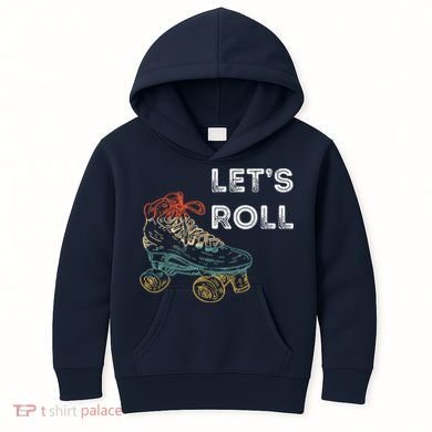 Let's Roll Roller Skating Roller Skater Skating Rink Kids Hoodie