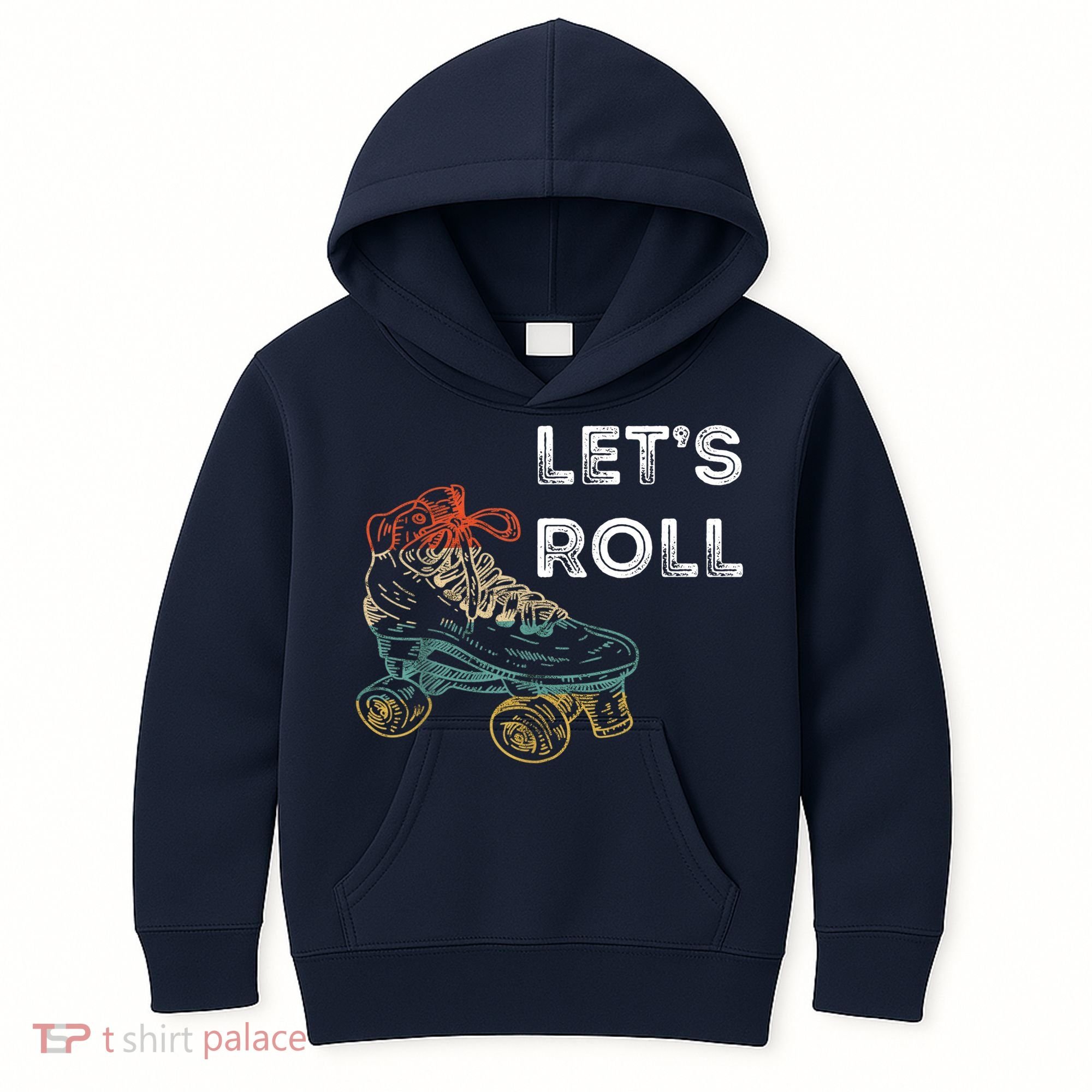 Let's Roll Roller Skating Roller Skater Skating Rink Kids Hoodie