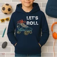 Let's Roll Roller Skating Roller Skater Skating Rink Kids Hoodie thumb 2