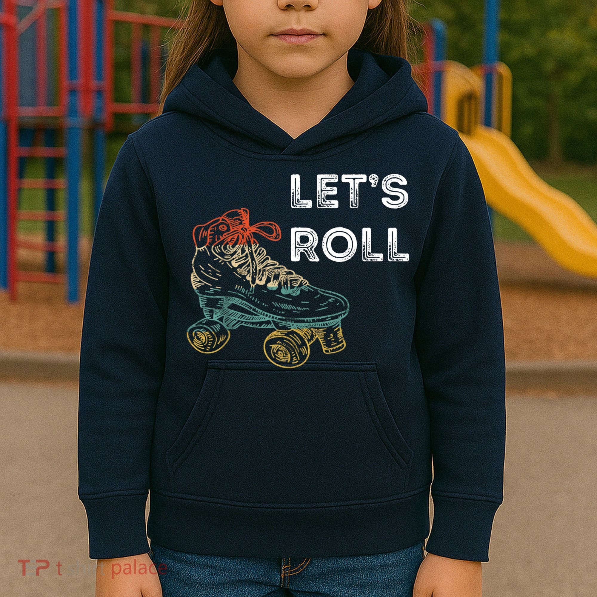 Let's Roll Roller Skating Roller Skater Skating Rink Kids Hoodie