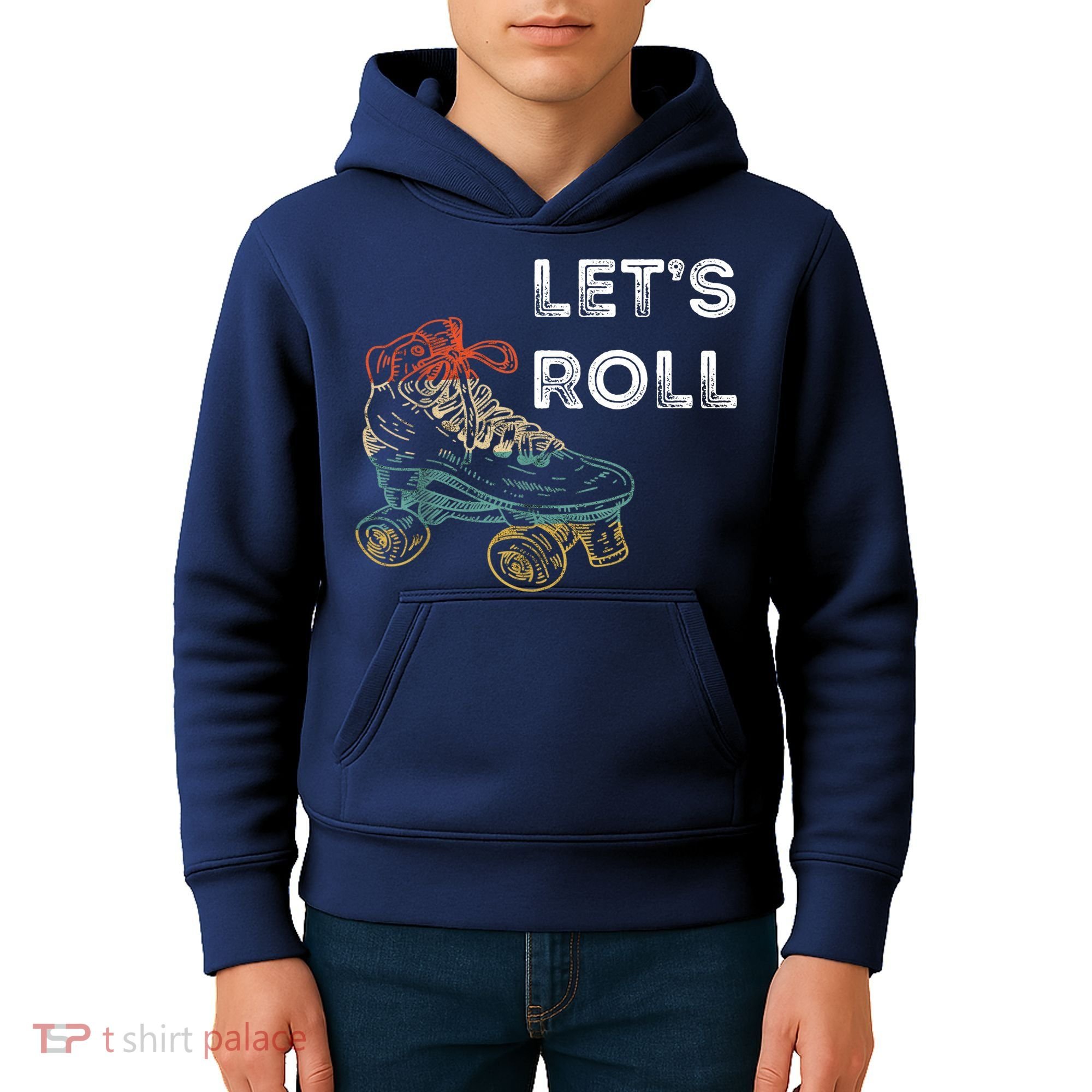 Let's Roll Roller Skating Roller Skater Skating Rink Kids Hoodie