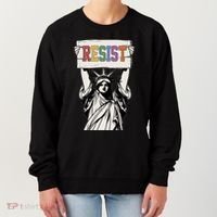 Liberal Resist Statue Of Liberty With Resist Feminist Women's Sweatshirt thumb 0