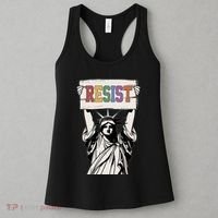 Liberal Resist Statue Of Liberty With Resist Feminist Women's Tank Top thumb 3