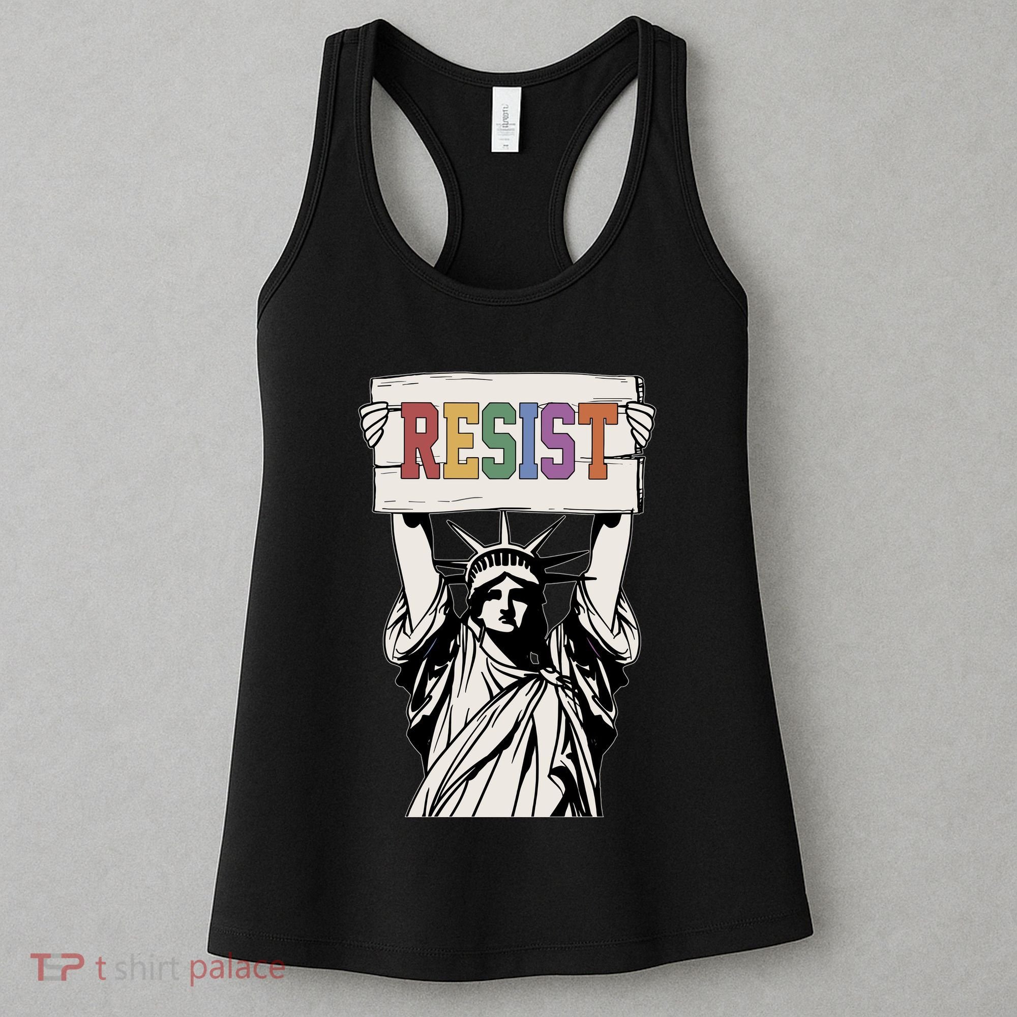Liberal Resist Statue Of Liberty With Resist Feminist Women's Tank Top